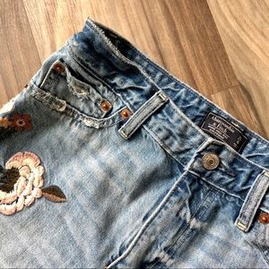 Annie High Rise Embroidered Girlfriend Jeans